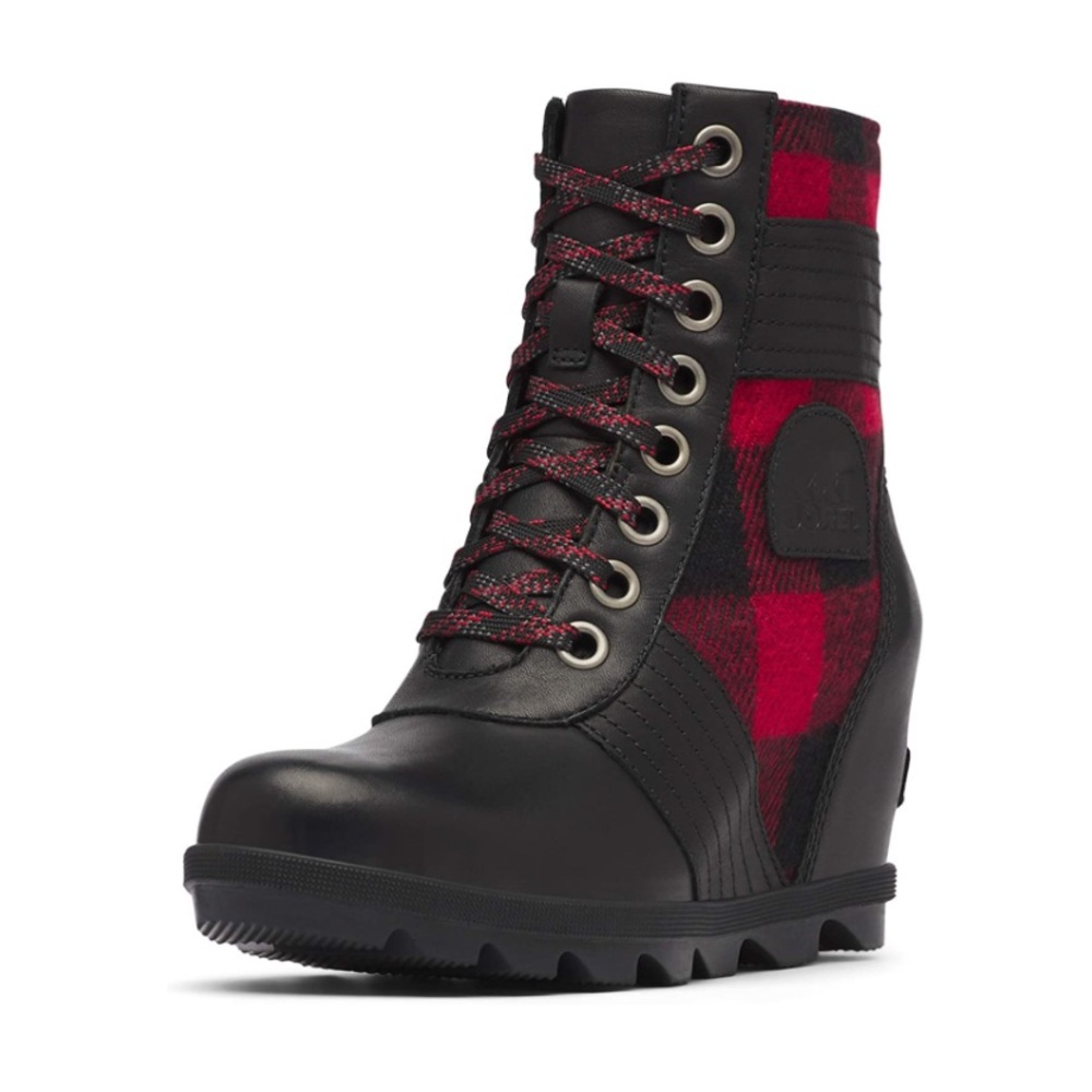 Sorel Lexie Wedge Boot Ted Black Buffalo Plaid